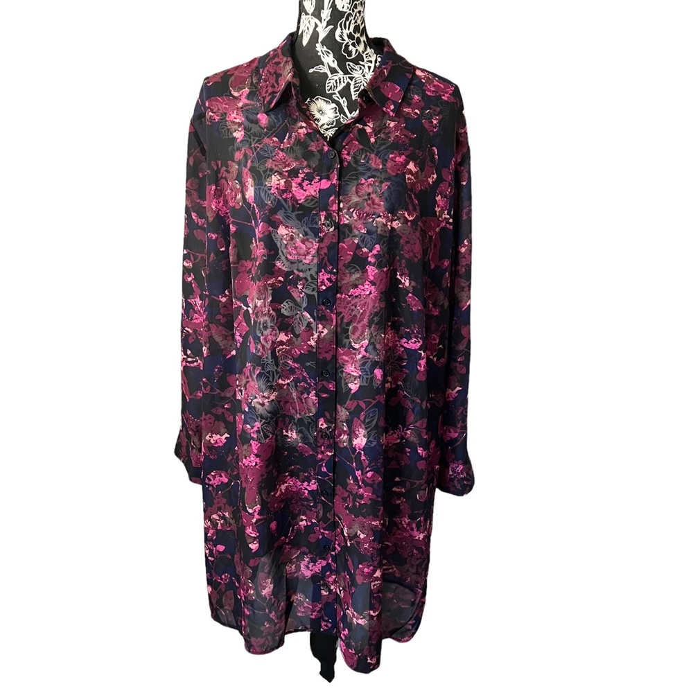 Ava and Viv floral tunic dress top womens plus size long sleeve 3X